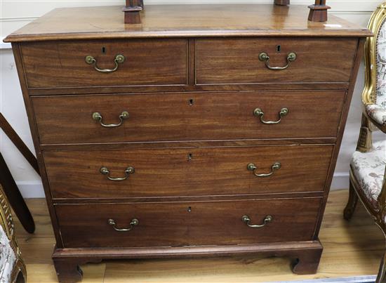 A George III mahogany chest of 5 drawers 3ft 5in.